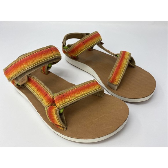 Teva Womens Original Universal Orange Voya Infinity Ombre Sandals Shoes Size‎ 6 - Picture 1 of 14